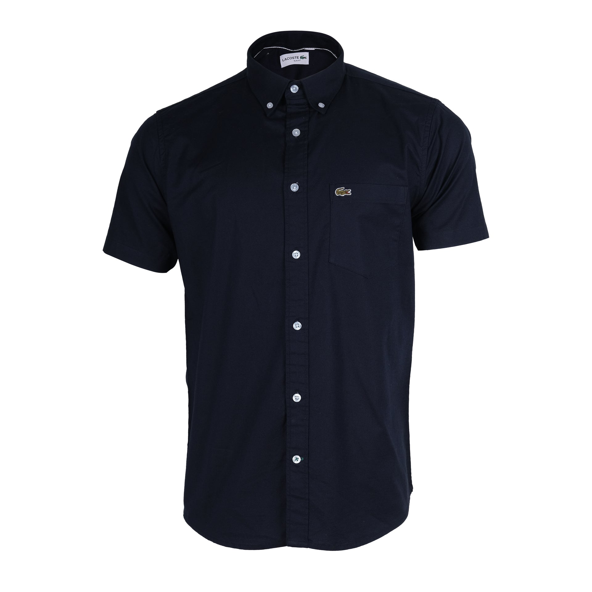 LACOSTE Deep Ocean Classic Fit Short Sleeve Button-Up Shirt