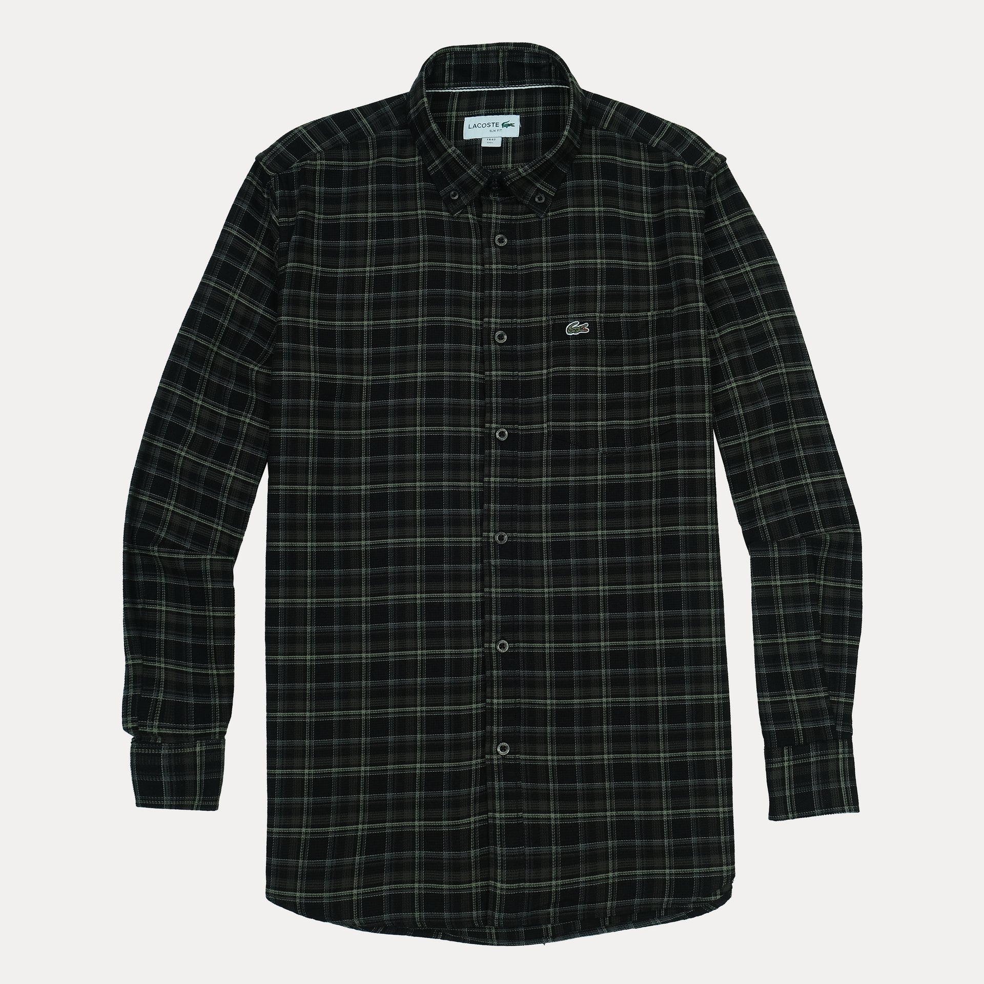LACOSTE Mystic Pine Classic Fit Long Sleeve Flannel Shirt