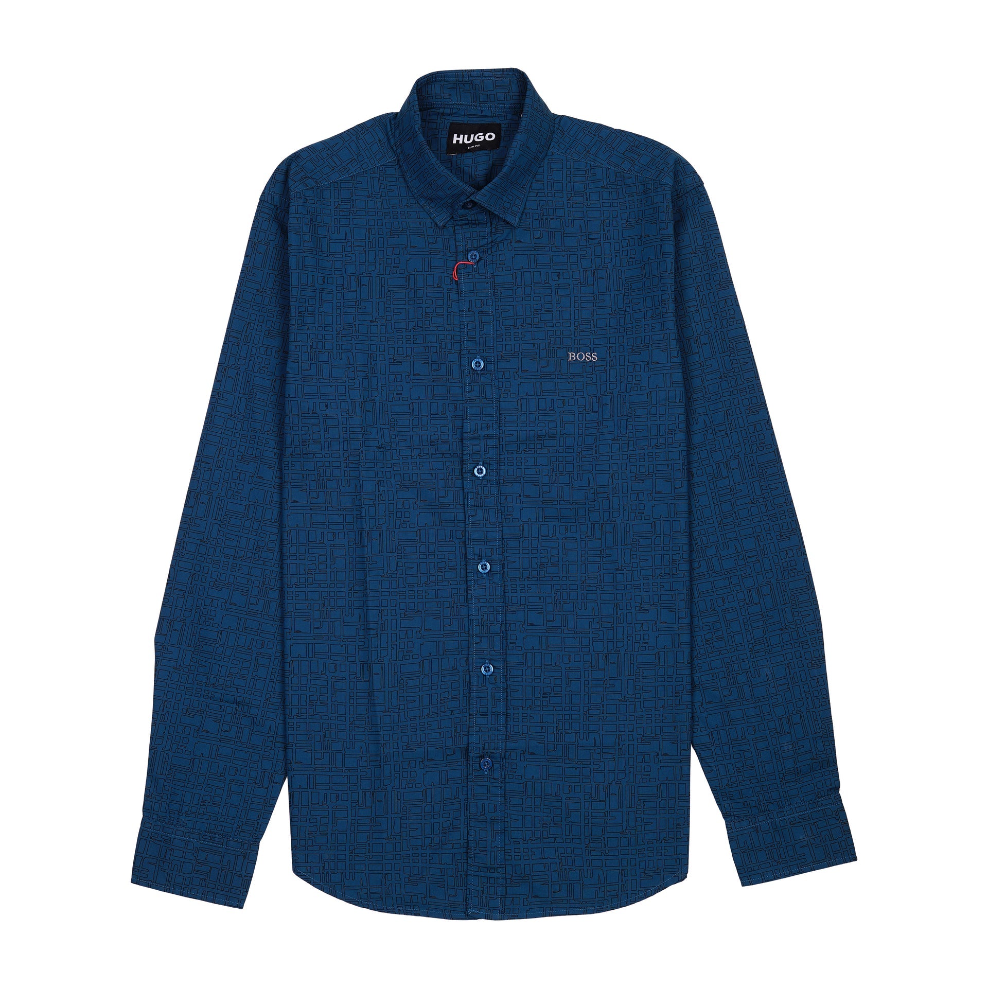 HUGO Oceanic Teal Tailored Fit Long Sleeve Shirt