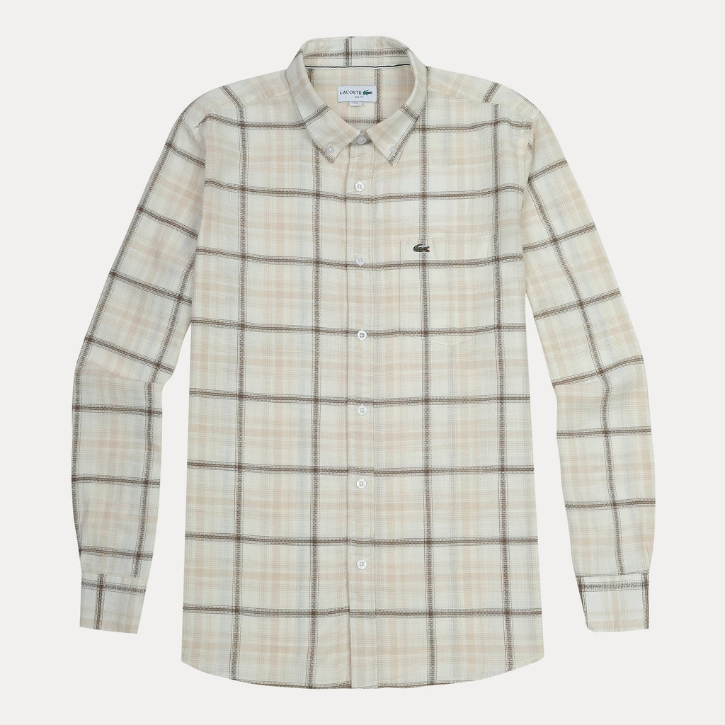 Lacoste Classic Fit Plaid Button-Up Shirt