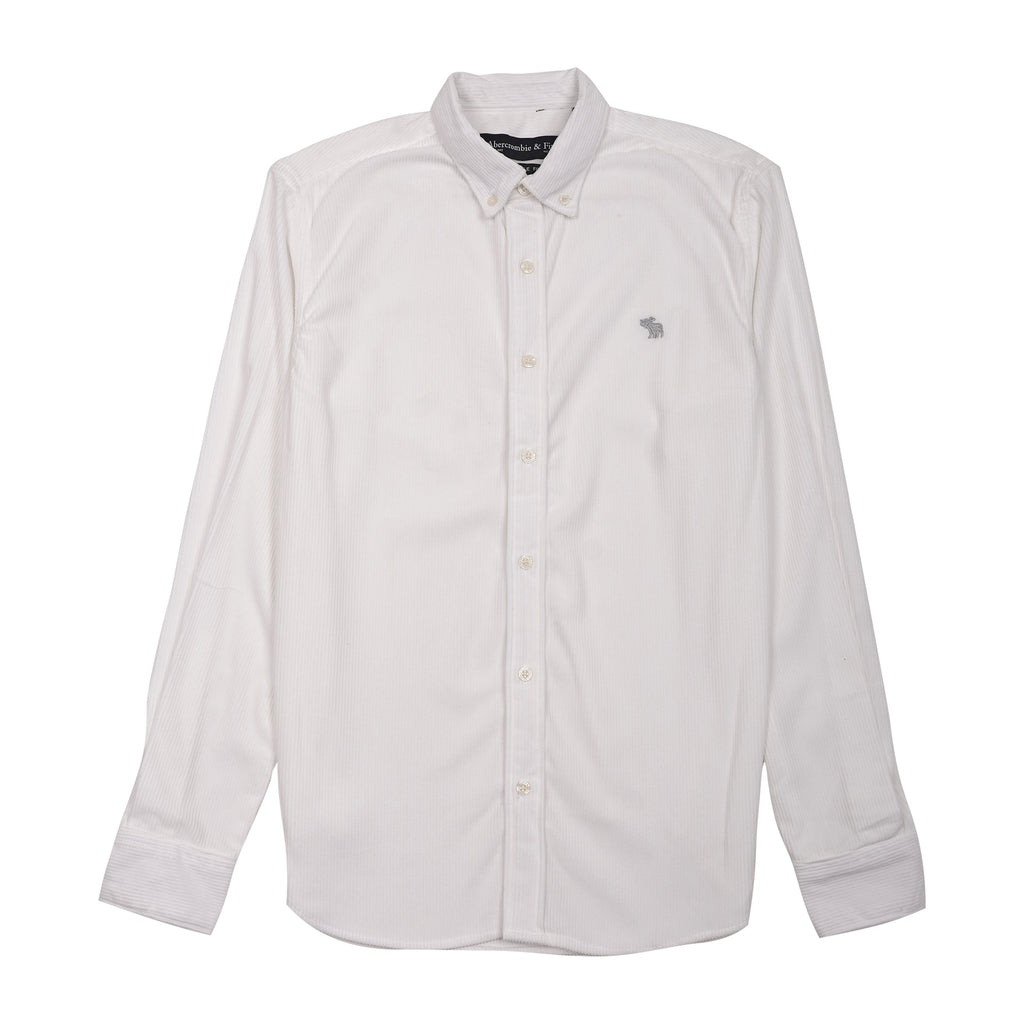 ABERCROMBIE & FITCH Pristine Ivory Tailored Fit Long Sleeve Shirt
