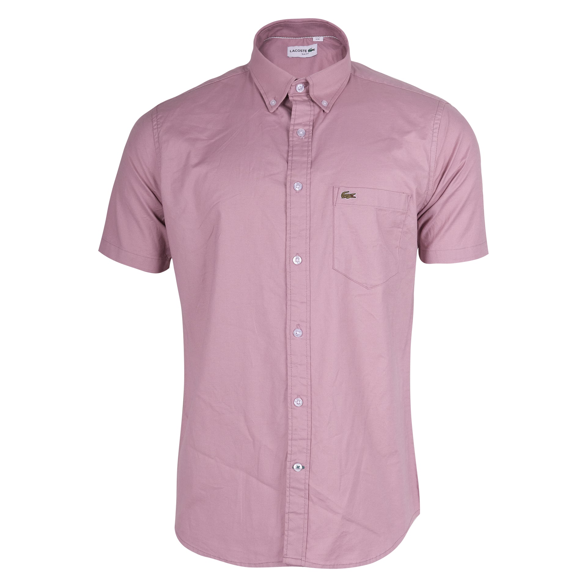 LACOSTE Blush Petal Classic Fit Short Sleeve Button-Up Shirt
