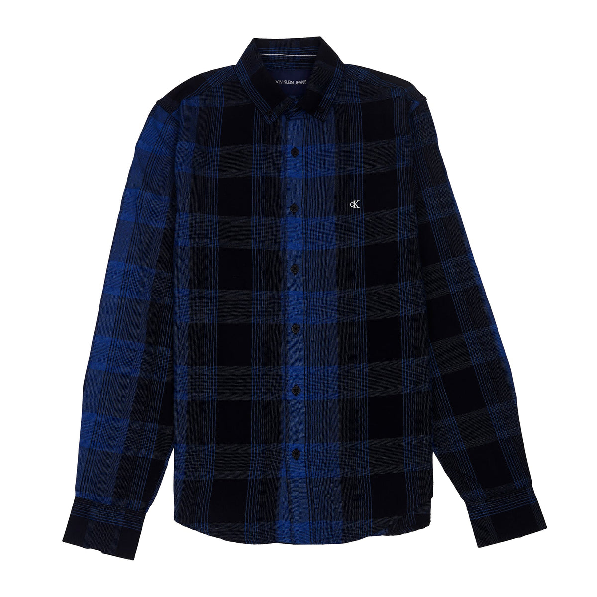 CALVIN KLEIN Enchanted Azure Tailored Fit Long Sleeve Flannel Shirt