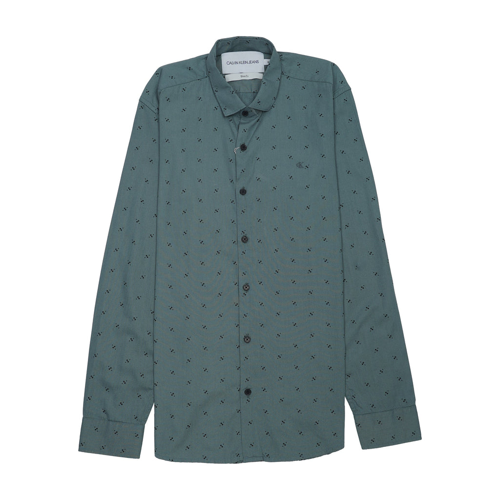 CALVIN KLEIN JEANS Radiant Teal Tailored Fit Long Sleeve Shirt
