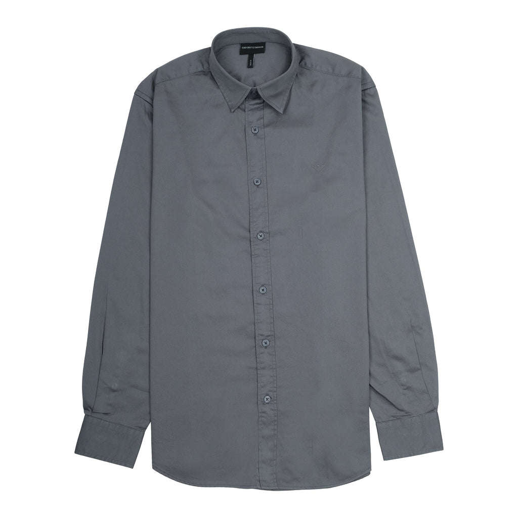 EMPORIO ARMANI Nebula Grey Tailored Fit Long Sleeve Shirt