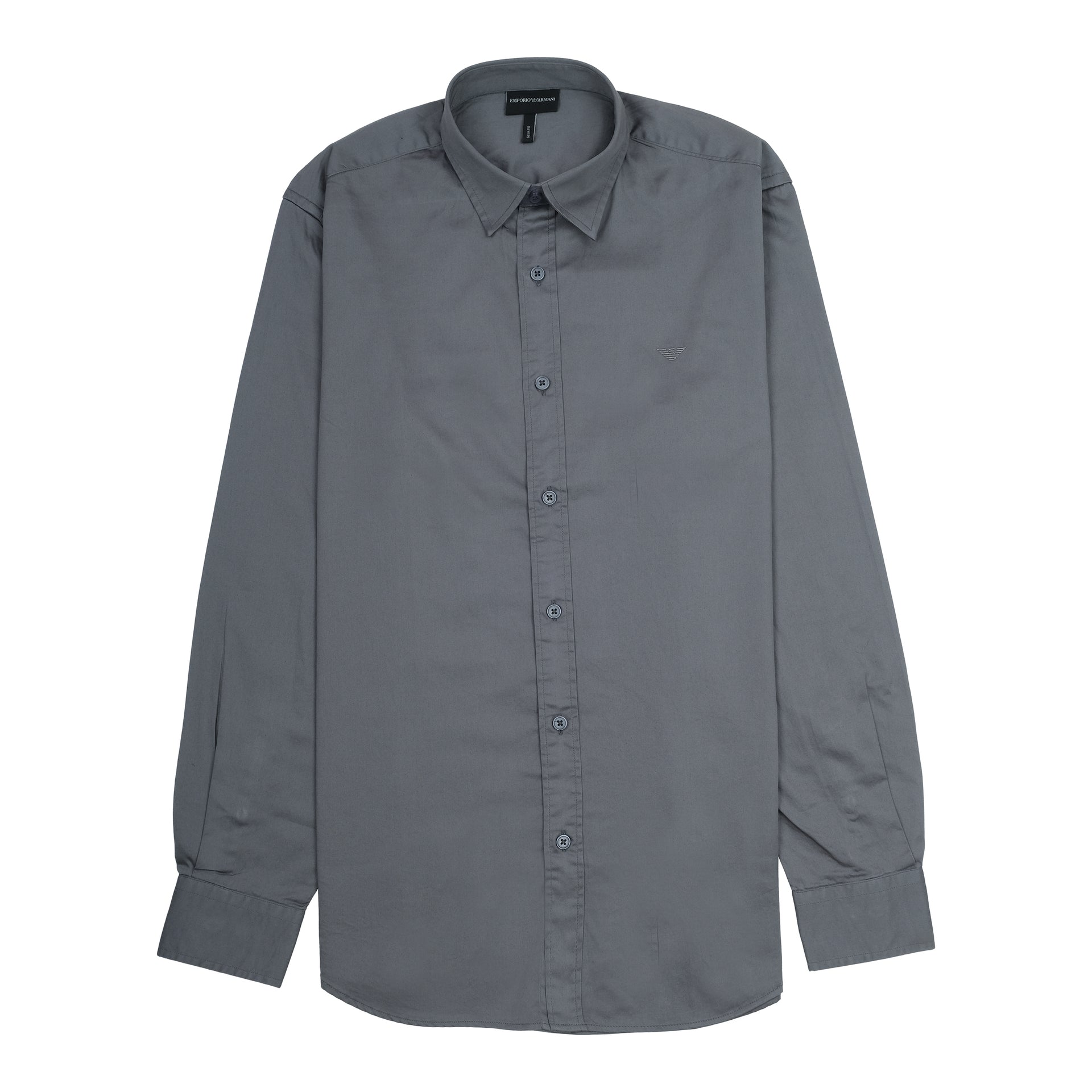 EMPORIO ARMANI Nebula Grey Tailored Fit Long Sleeve Shirt