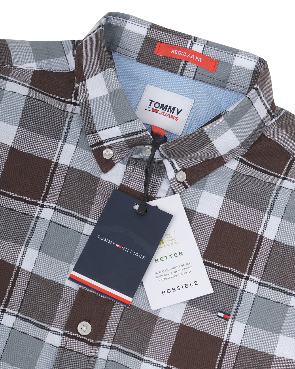 TOMMY HILFIGER Urban Slate Plaid Classic Fit Long Sleeve Button-Down Shirt