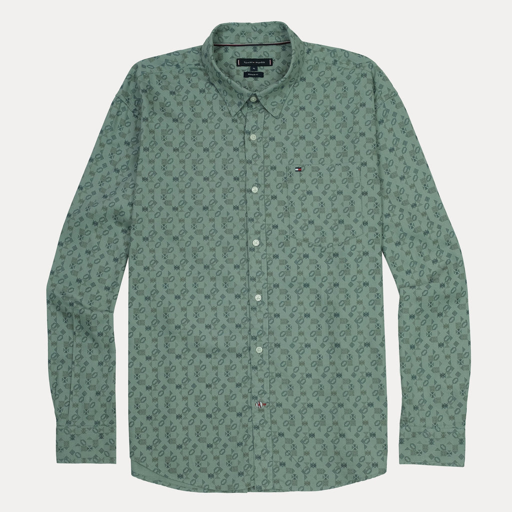 TOMMY HILFIGER Sage Fern Tailored Fit Long Sleeve Patterned Shirt