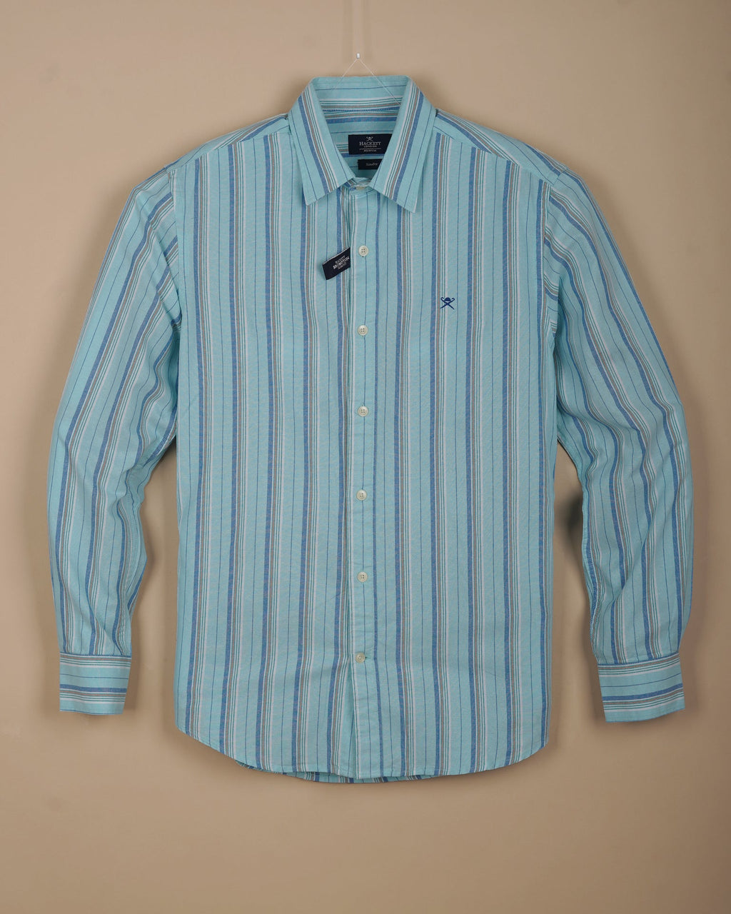 HACKETT LONDON Radiant Lapis Aurora Tailored Fit Long Sleeve Shirt