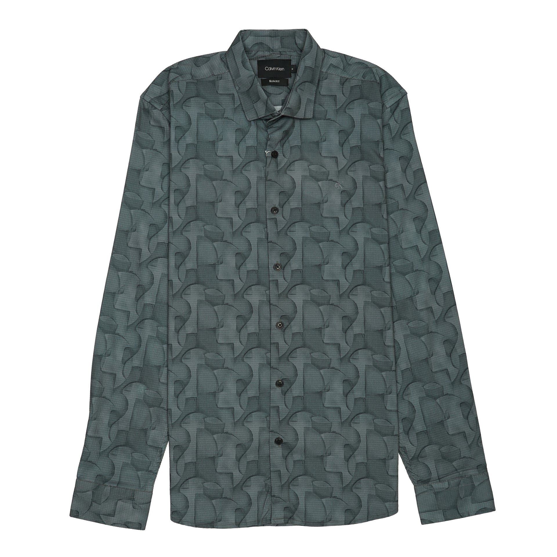 CALVIN KLEIN Lucent Teal Tailored Fit Long Sleeve Shirt