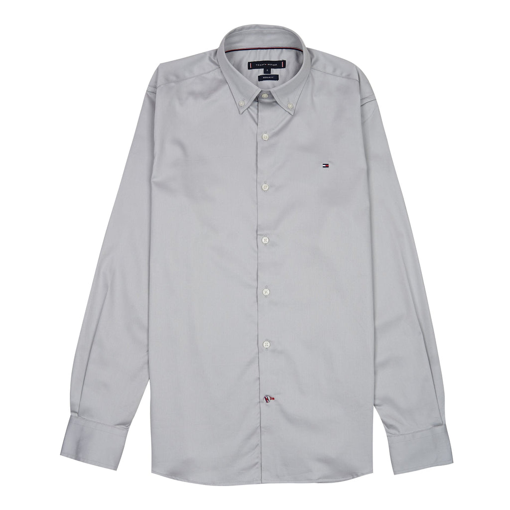TOMMY HILFIGER Misty Ash Slim Fit Long Sleeve Button-Down Shirt