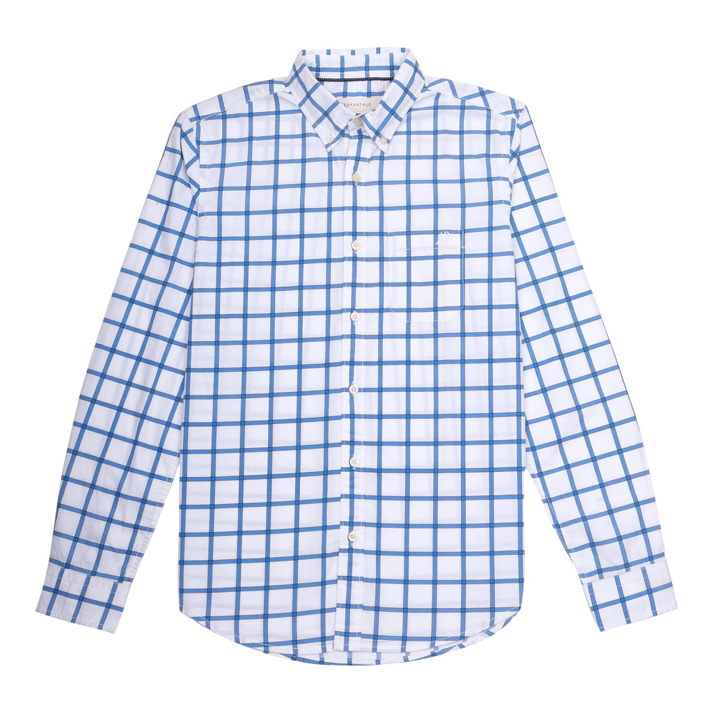 AEROPOSTALE Ocean Breeze Checkered Classic Fit Long Sleeve Button-Up Shirt