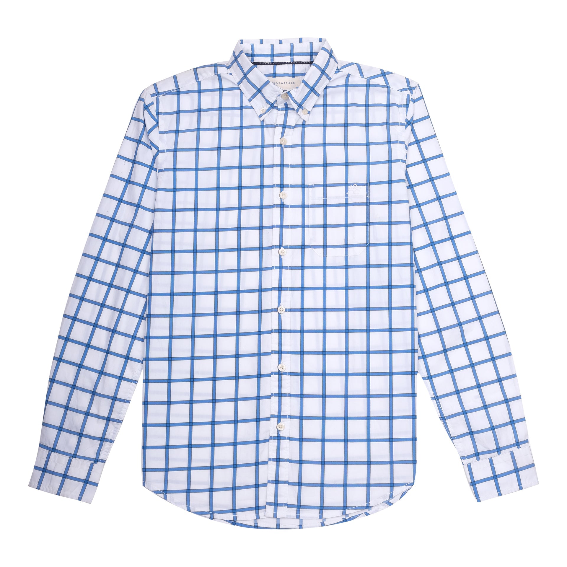 AEROPOSTALE Ocean Breeze Checkered Classic Fit Long Sleeve Button-Up Shirt
