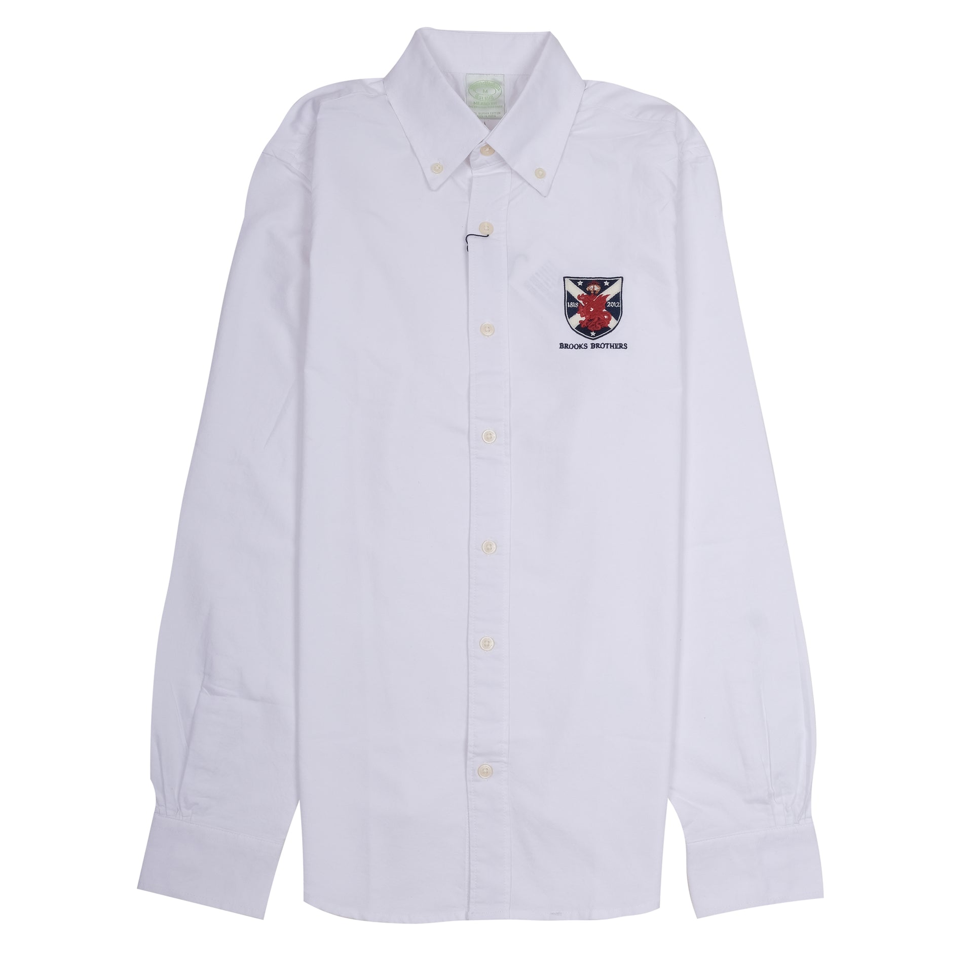 BROOKS BROTHERS Frosty Pearl Classic Fit Long Sleeve Oxford Shirt with Emblematic Crest