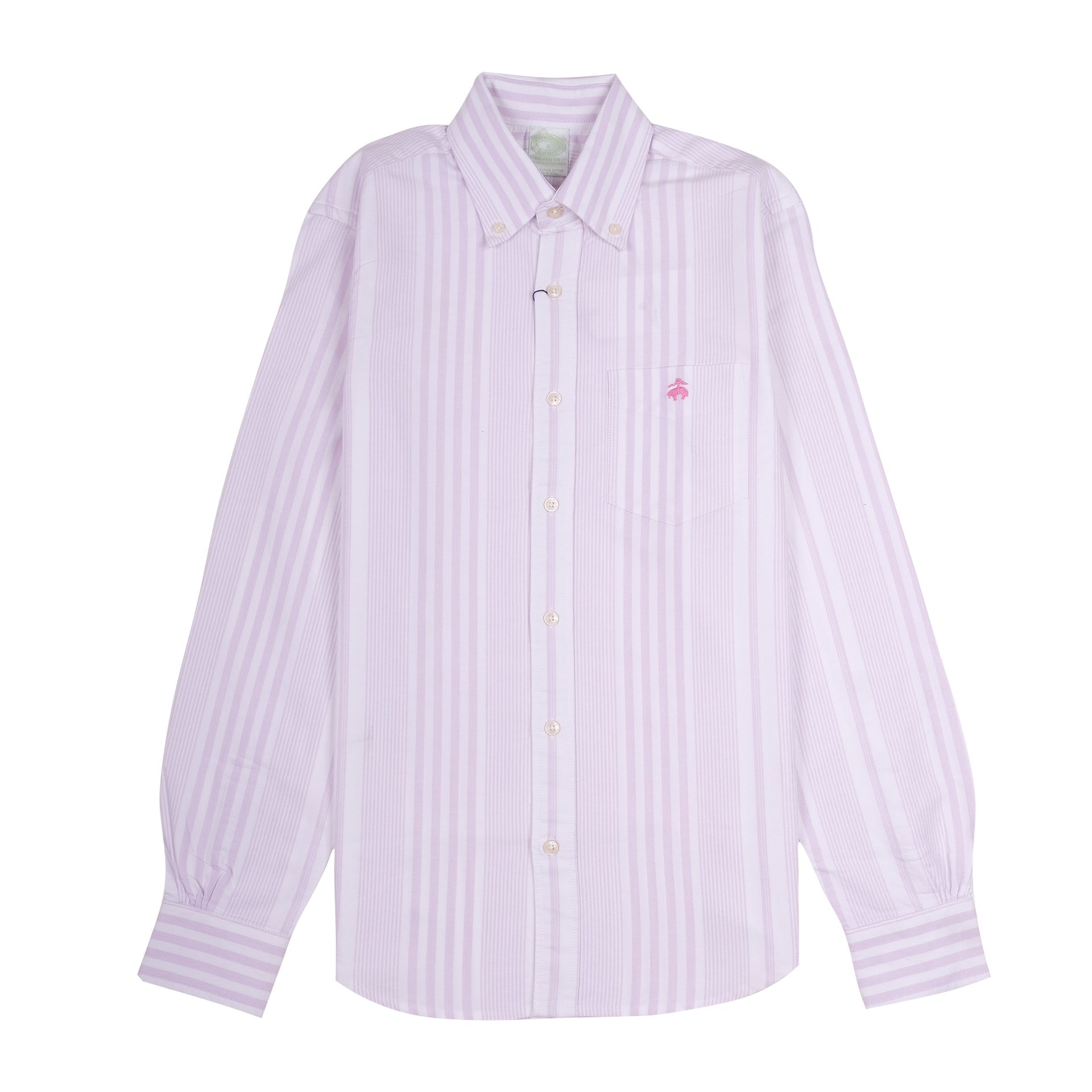 BROOKS BROTHERS Soft Lavender Classic Fit Striped Button-Down Shirt