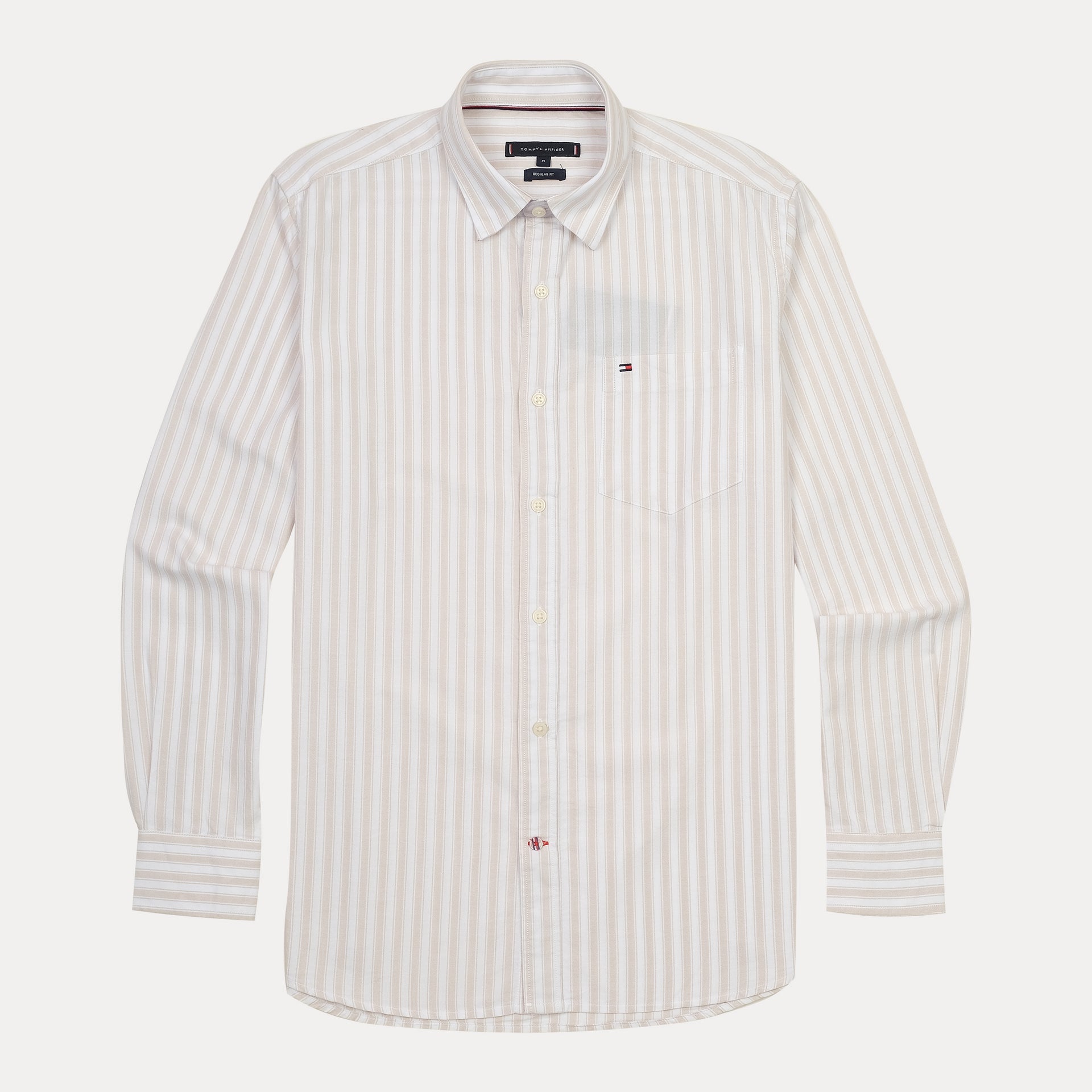 TOMMY HILFIGER Silken Pearl Tailored Fit Long Sleeve Button-Up Shirt