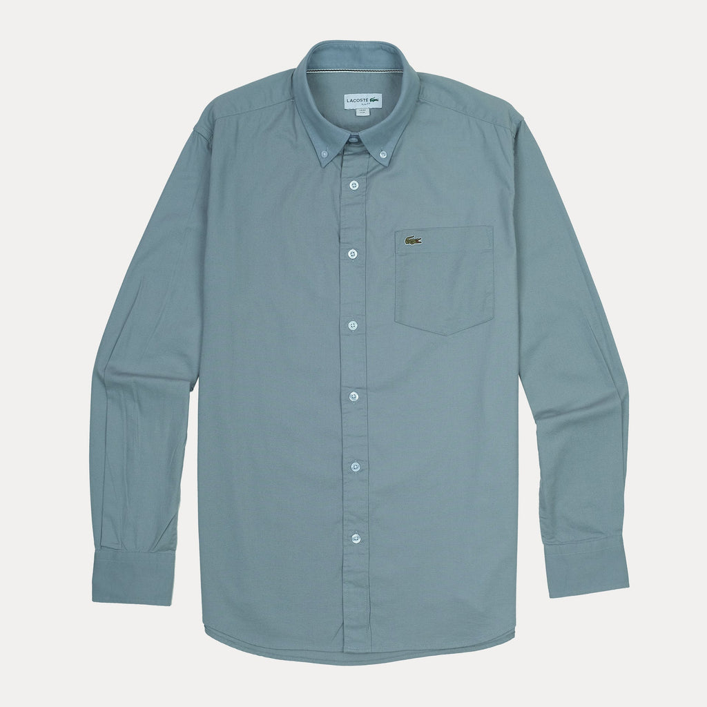 LACOSTE Tranquil Teal Classic Fit Long Sleeve Button-Up Shirt