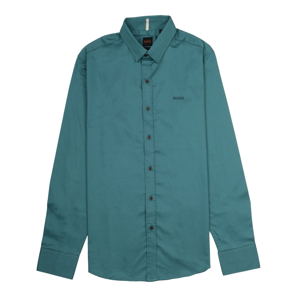 BOSS Oceanic Teal Slim Fit Long Sleeve Button-Up Shirt
