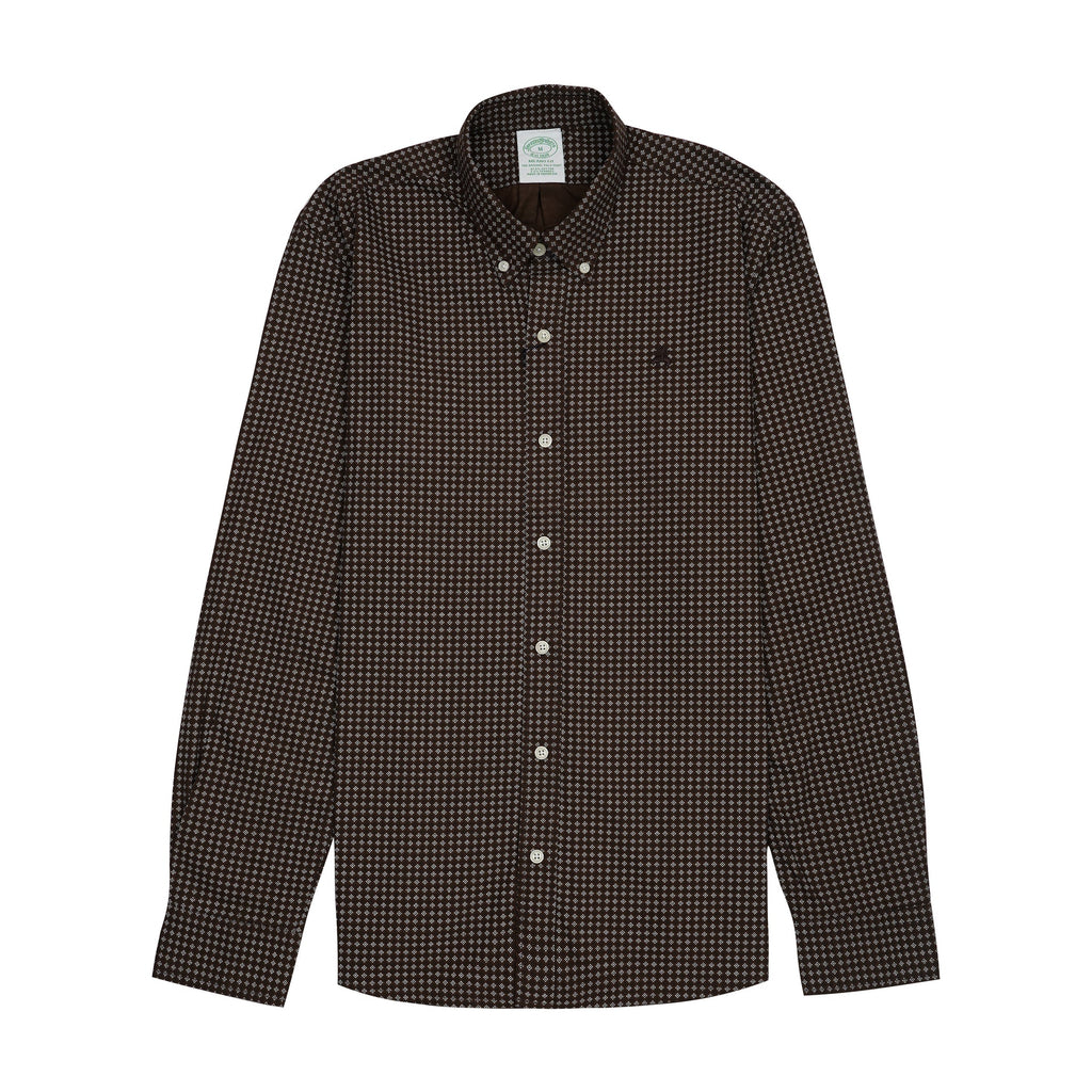 BROOKS BROTHERS Opulent Amber Drift Milano Fit Long Sleeve Button-Up Shirt