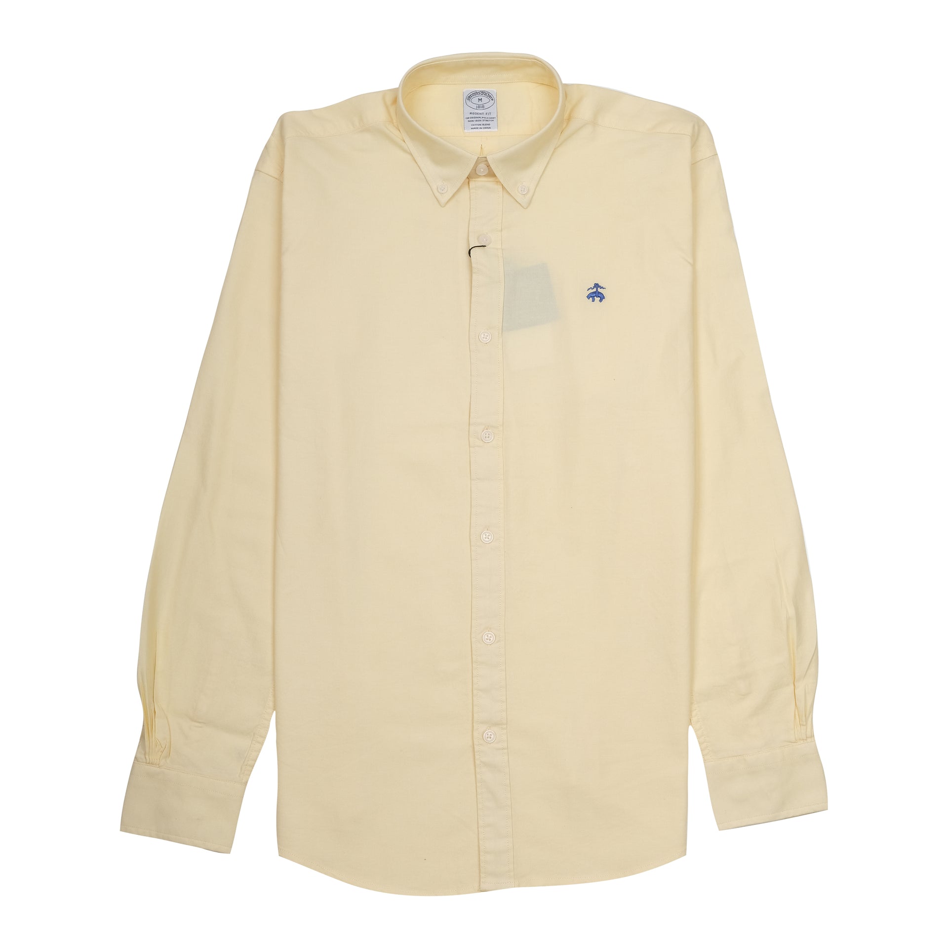 BROOKS BROTHERS Luminous Lemon Tailored Fit Long Sleeve Button-Down Shirt