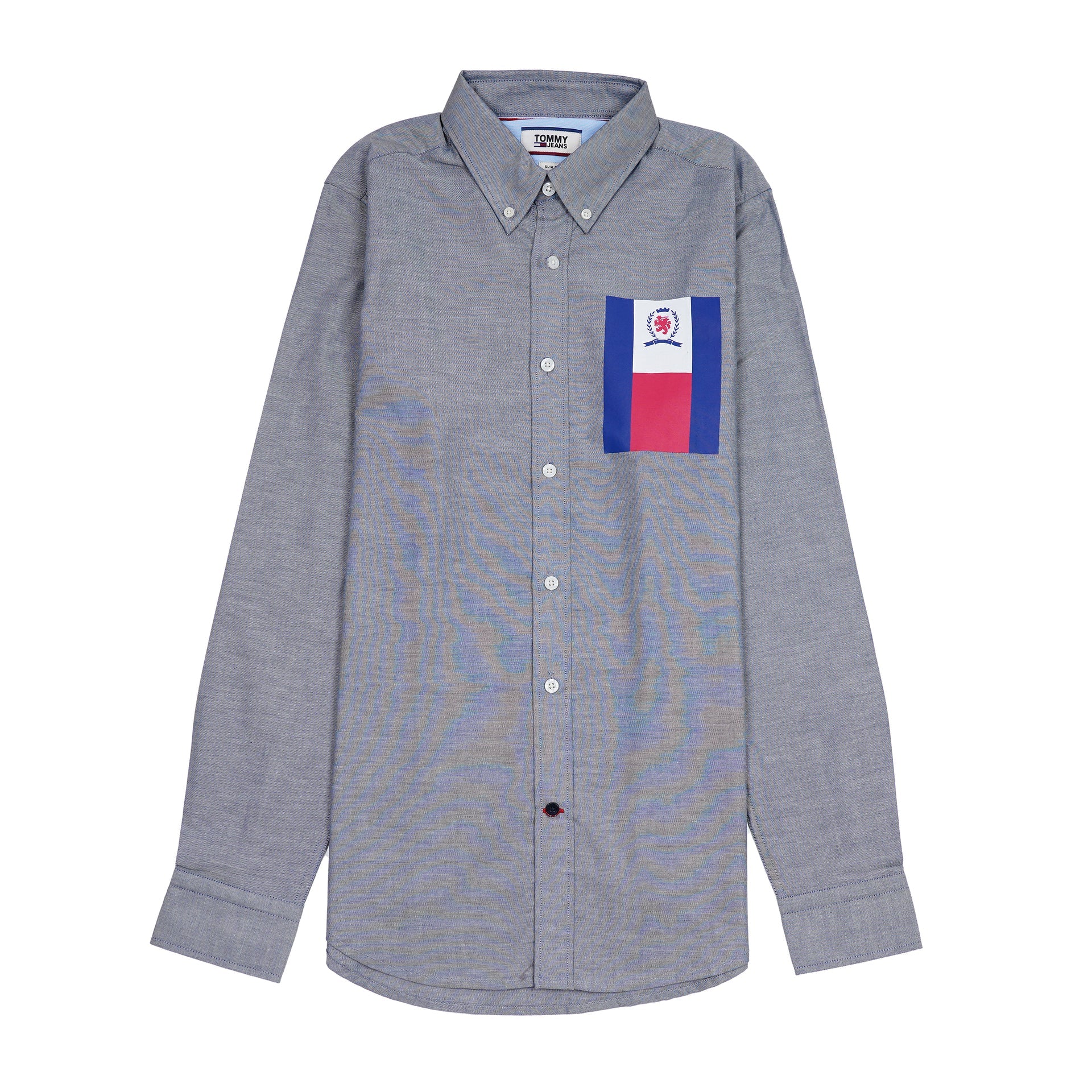 TOMMY JEANS Seraphic Azure Tailored Fit Long Sleeve Button-Up Shirt