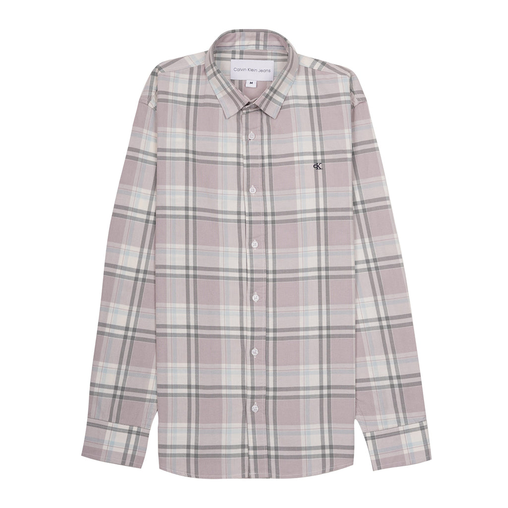 CALVIN KLEIN JEANS Blush Haze Tailored Fit Long Sleeve Plaid Shirt