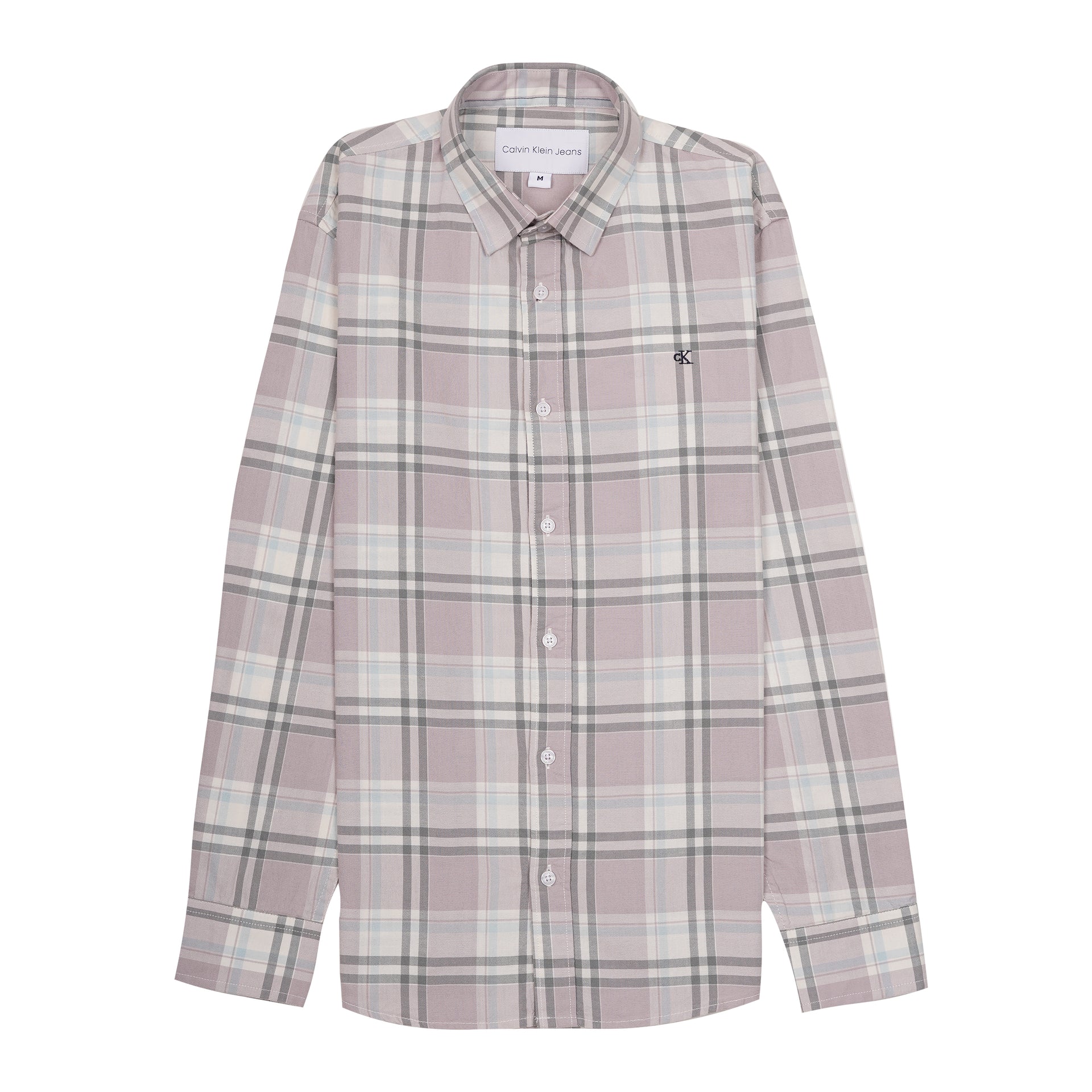 CALVIN KLEIN JEANS Blush Haze Tailored Fit Long Sleeve Plaid Shirt