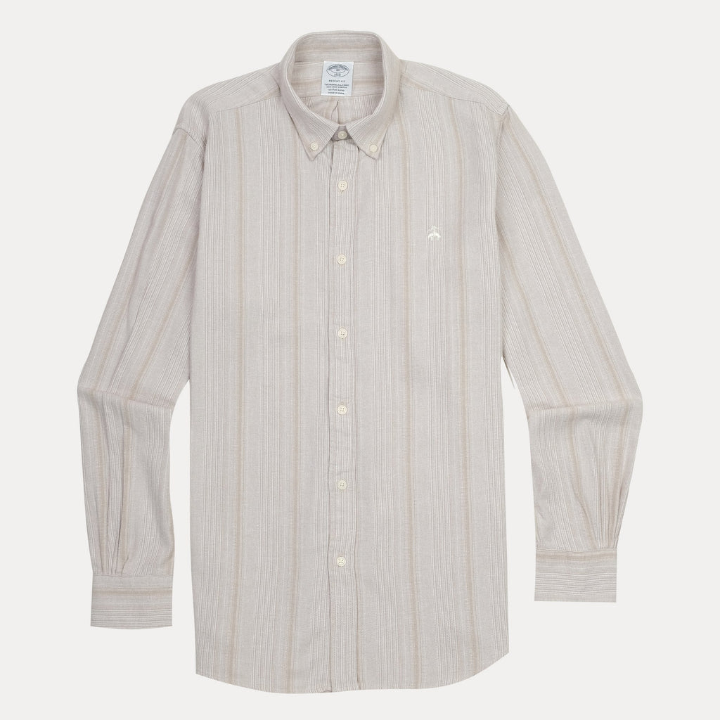 BROOKS BROTHERS Serene Dune Tailored Fit Long Sleeve Button-Down Shirt