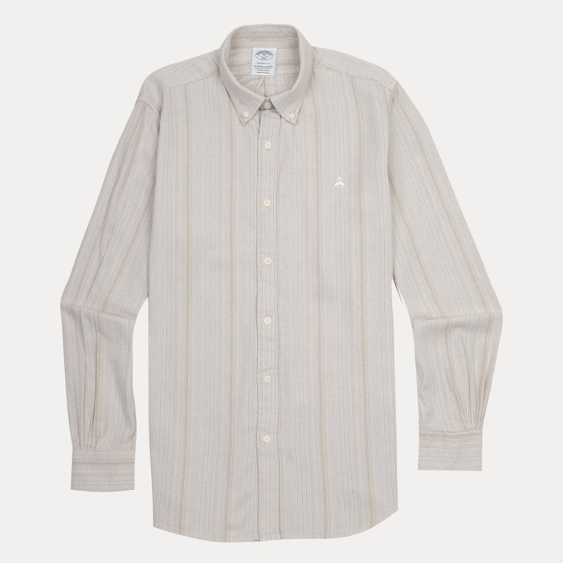 BROOKS BROTHERS Serene Dune Tailored Fit Long Sleeve Button-Down Shirt