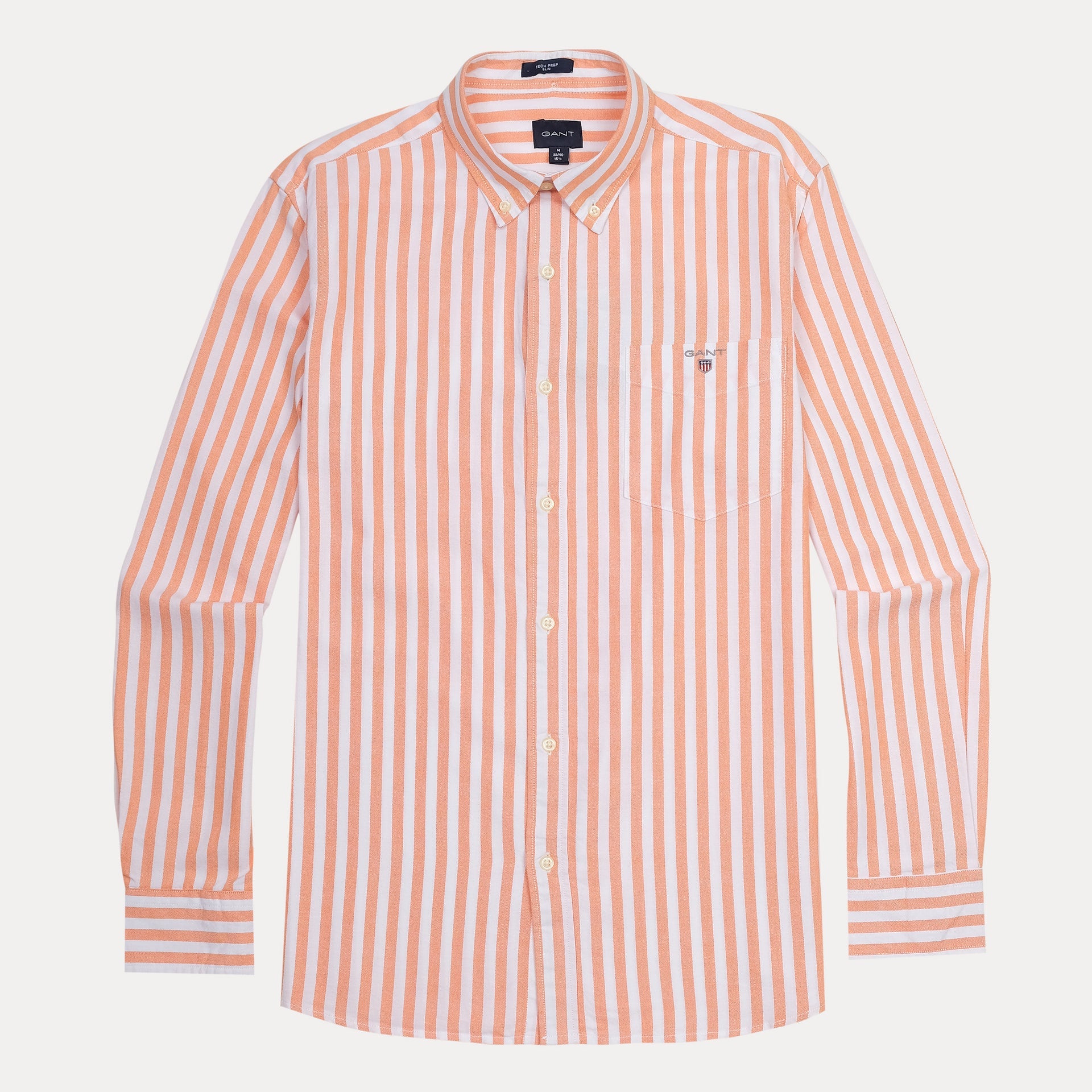 GANT Luminous Peach Classic Fit Long Sleeve Striped Button-Down Shirt