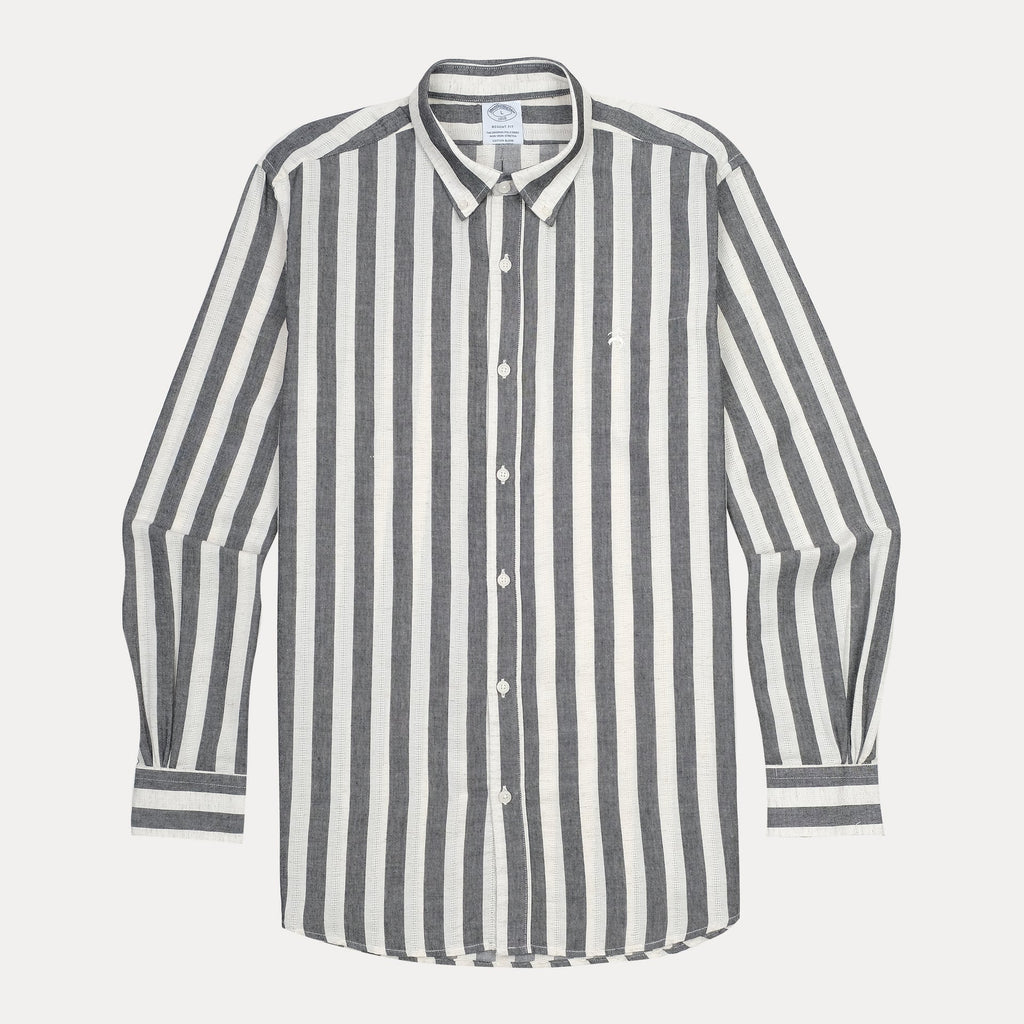 BROOKS BROTHERS Tempest Ash Tailored Fit Long Sleeve Cotton-Blend Button-Up Shirt