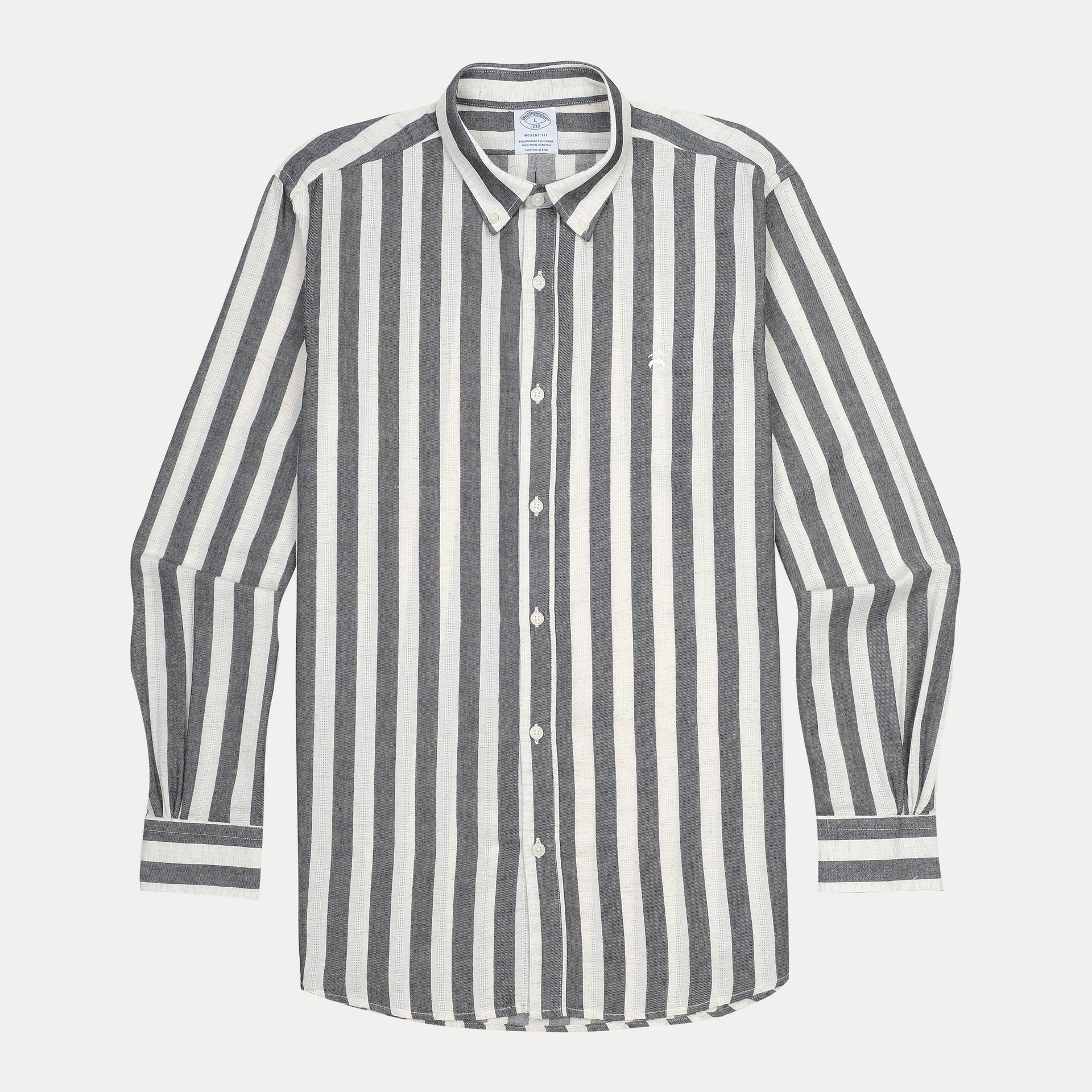 BROOKS BROTHERS Tempest Ash Tailored Fit Long Sleeve Cotton-Blend Button-Up Shirt