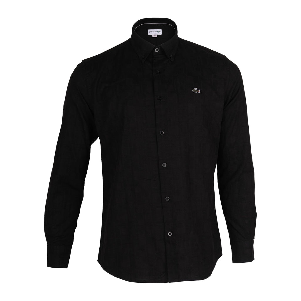 LACOSTE Onyx Noir Classic Fit Long Sleeve Button-Up Shirt