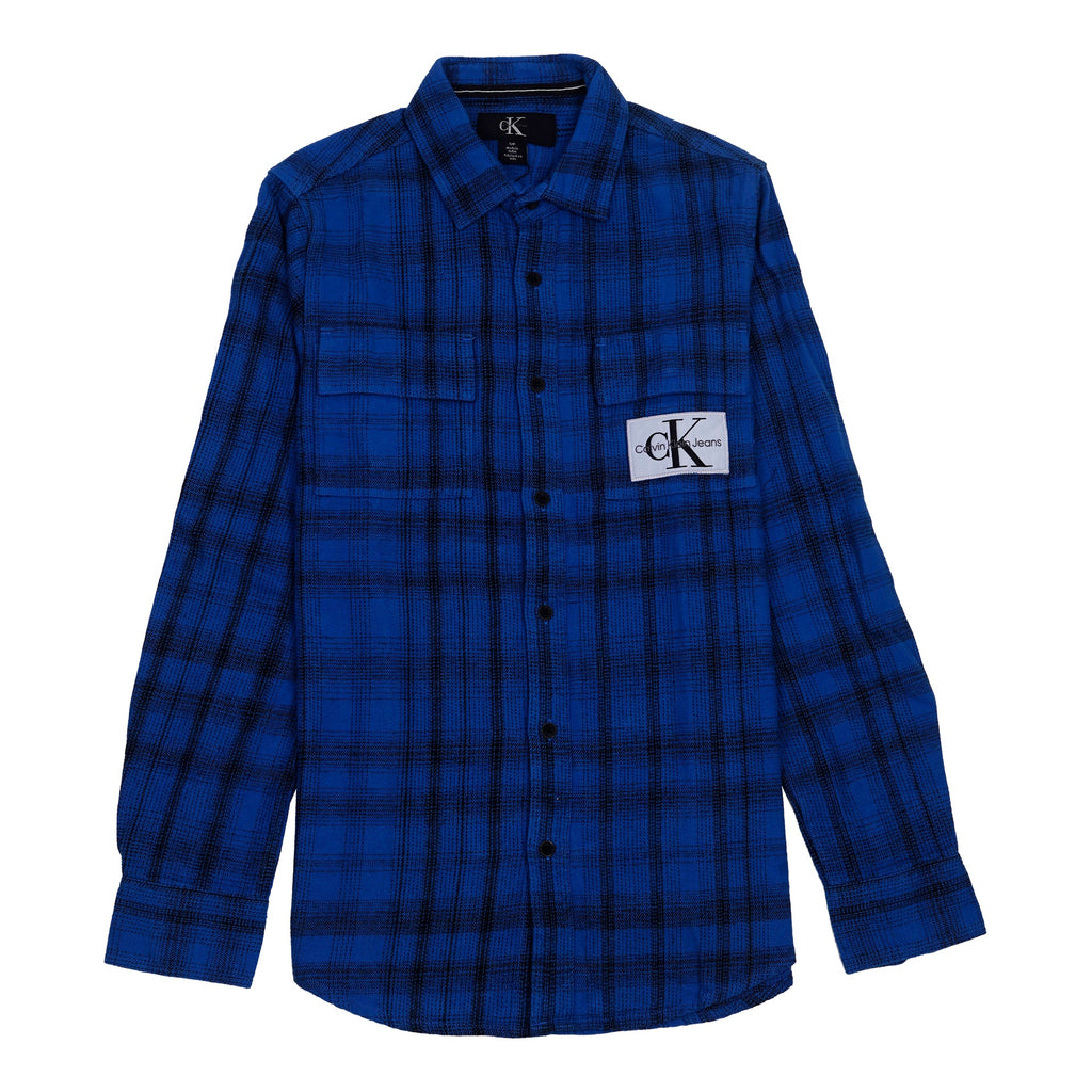 CALVIN KLEIN JEANS Radiant Sapphire Tailored Fit Long Sleeve Flannel Shirt