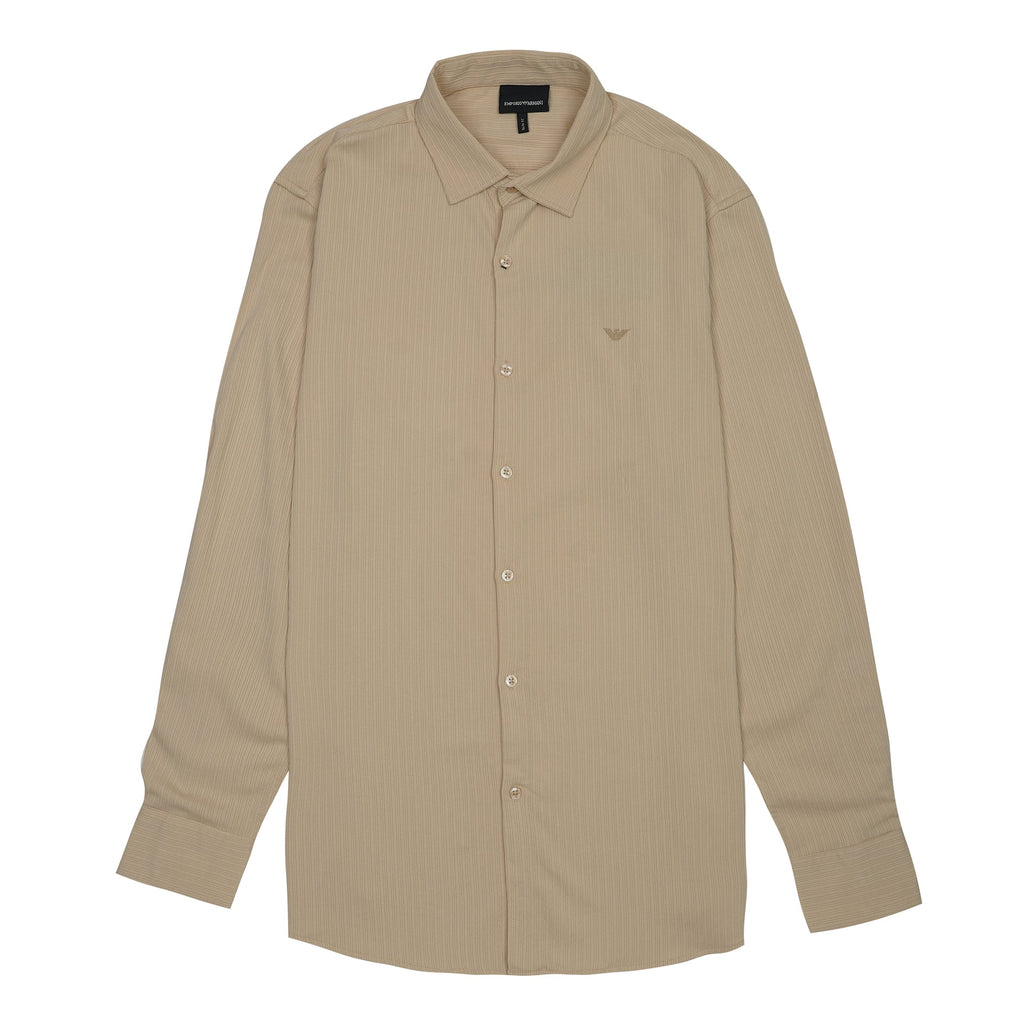 EMPORIO ARMANI Serene Sand Tailored Fit Long Sleeve Shirt