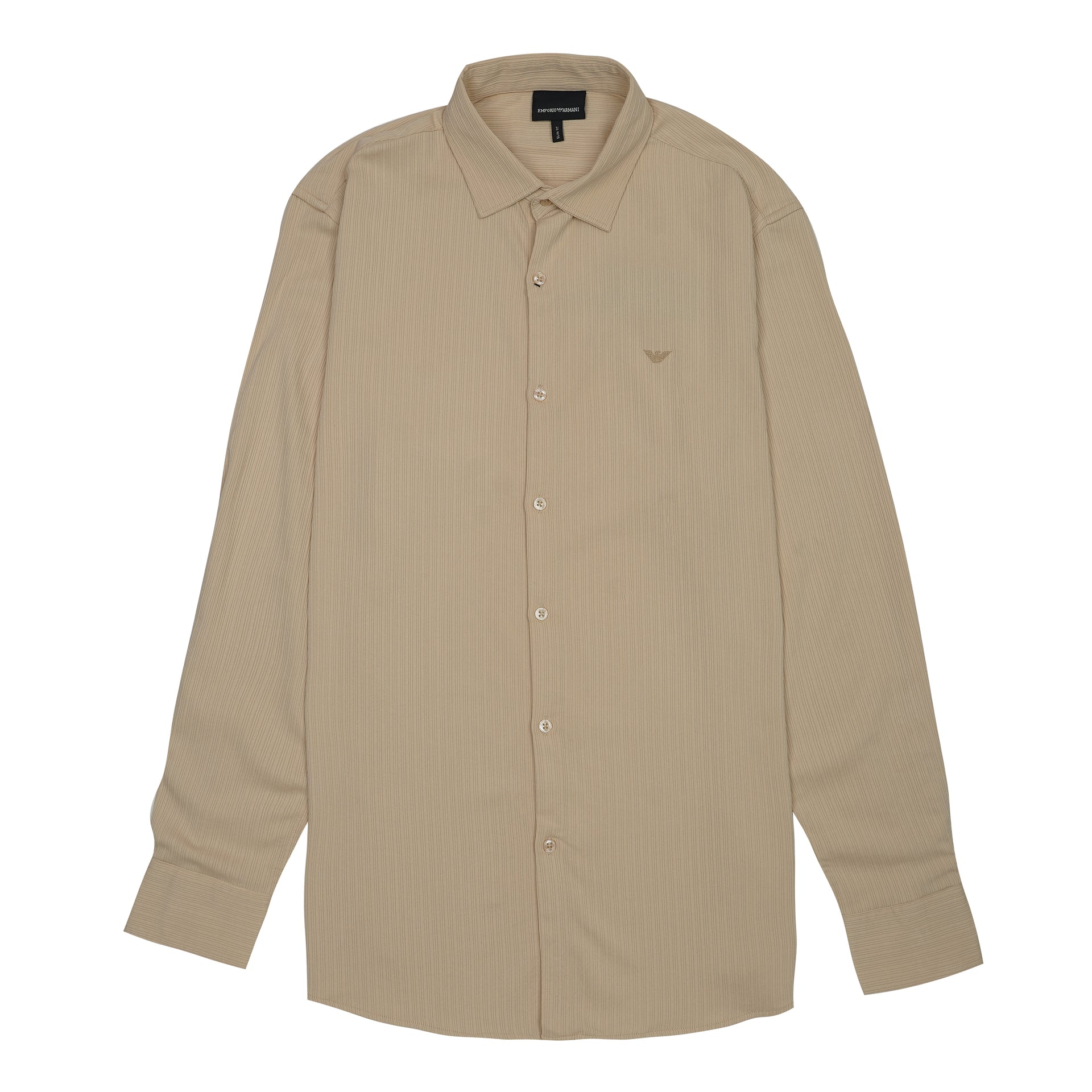 EMPORIO ARMANI Serene Sand Tailored Fit Long Sleeve Shirt