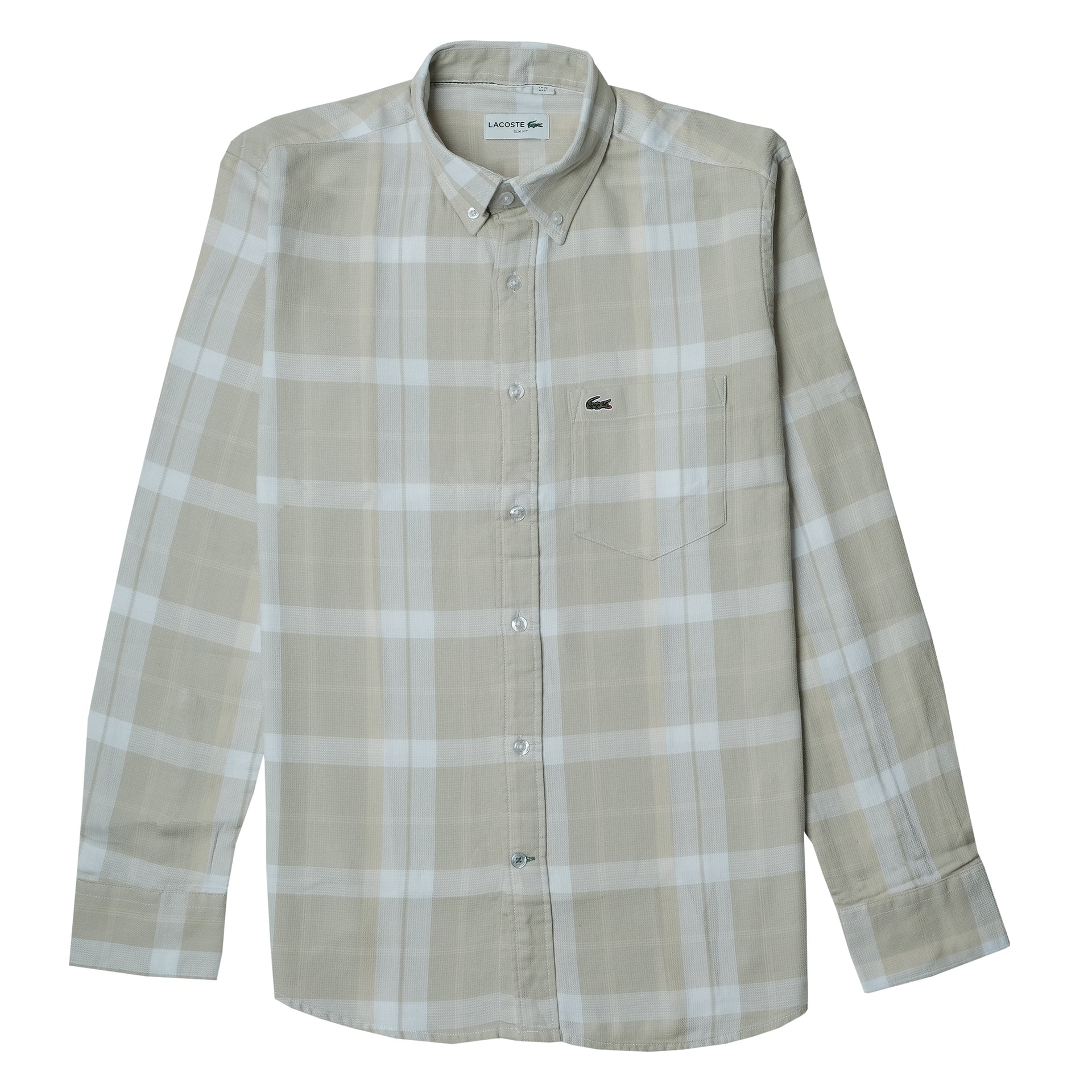 LACOSTE Sandstone Check Classic Fit Long Sleeve Button-Up Shirt