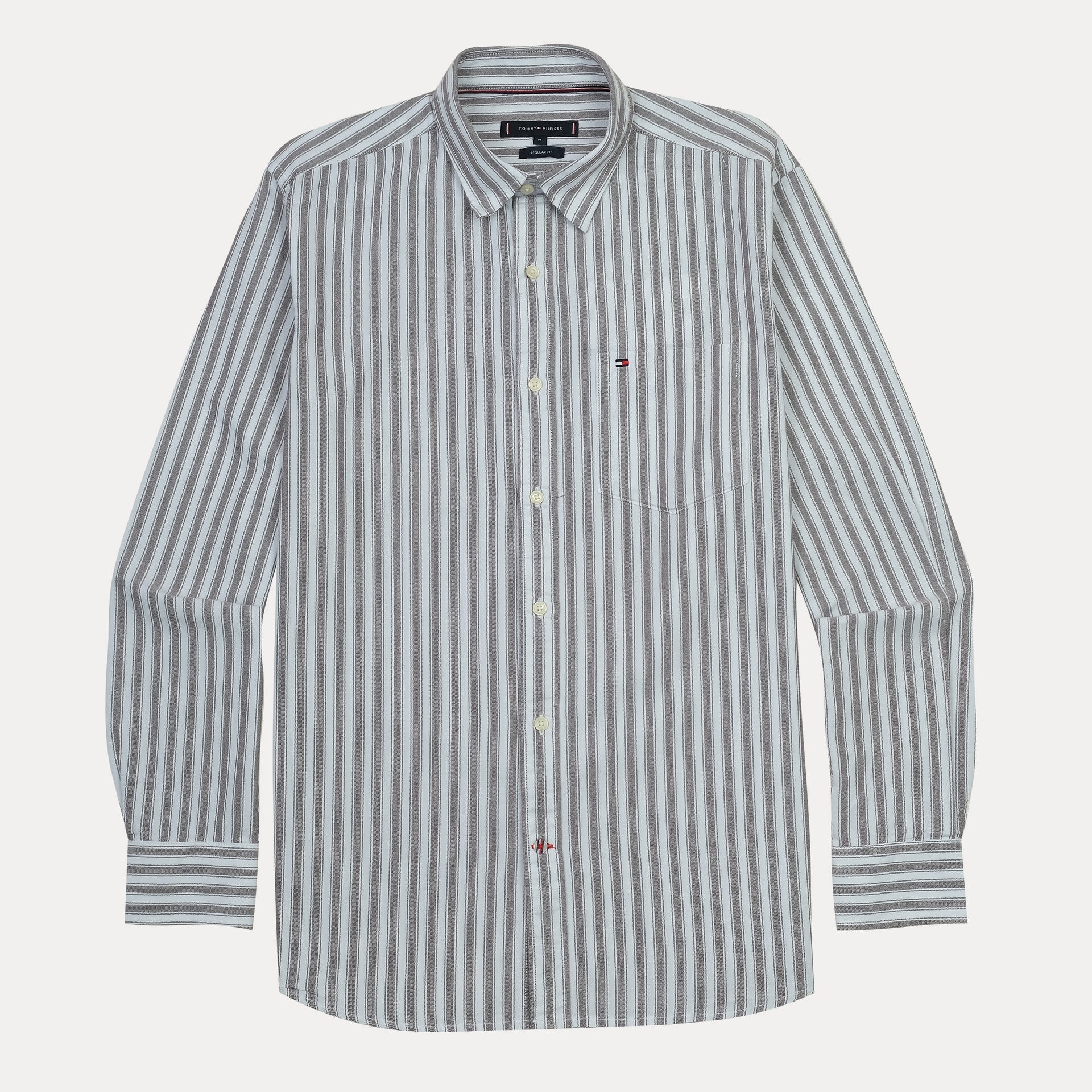 TOMMY HILFIGER Misty Ash Tailored Fit Long Sleeve Button-Up Shirt