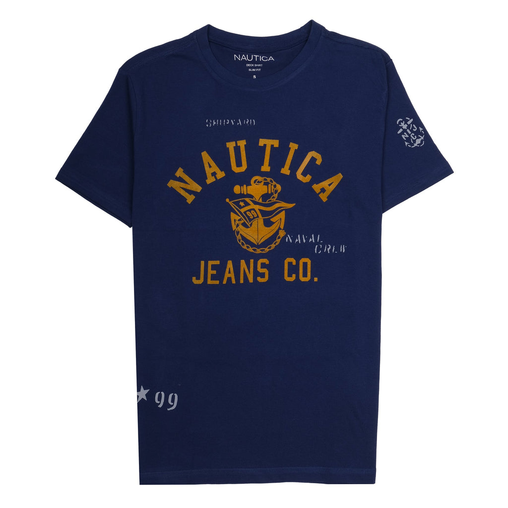 NAUTICA Deep Ocean Blue Slim Fit Short Sleeve Tee