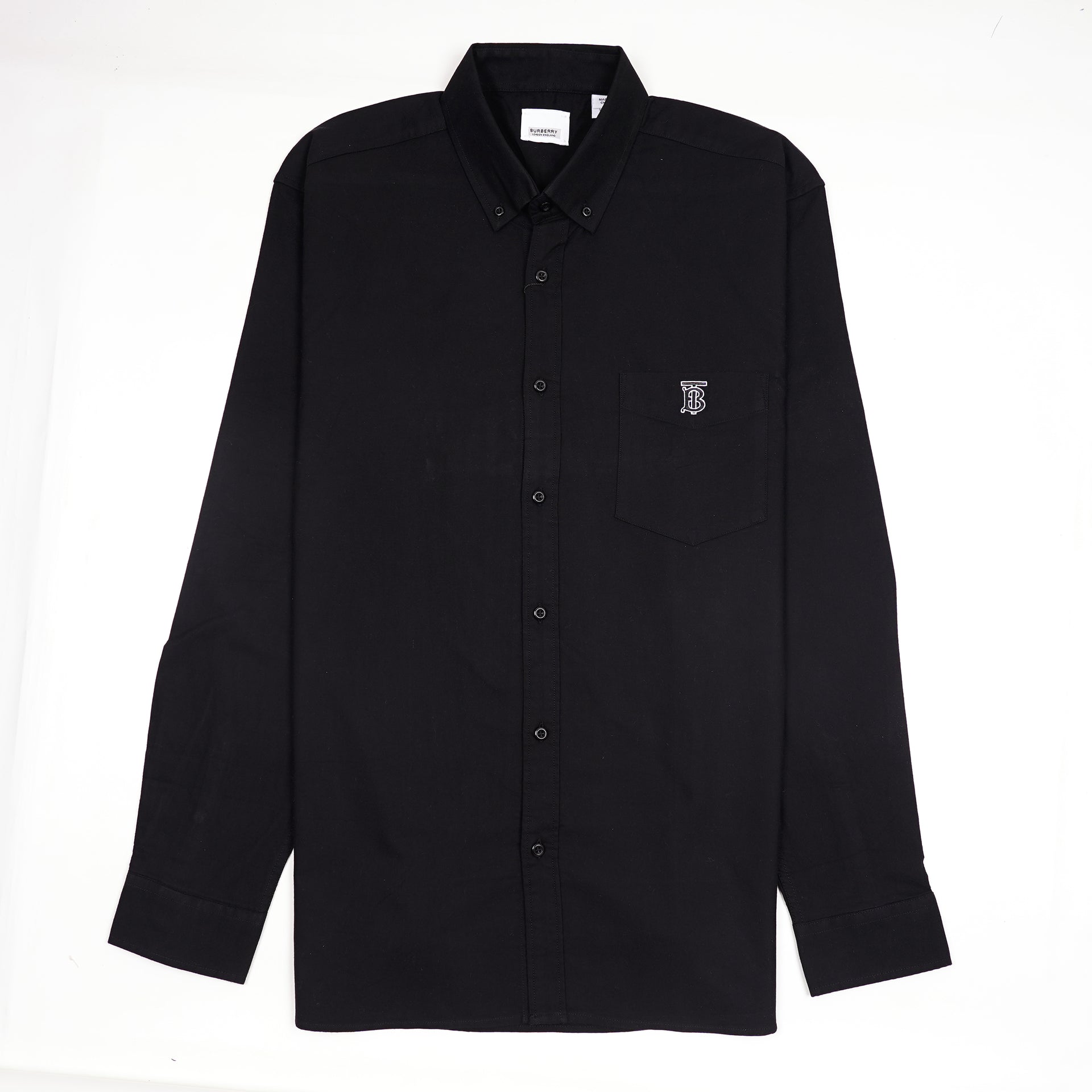 BURBERRY Nebulous Onyx Whisper Slim Fit Long Sleeve Button-Up Shirt