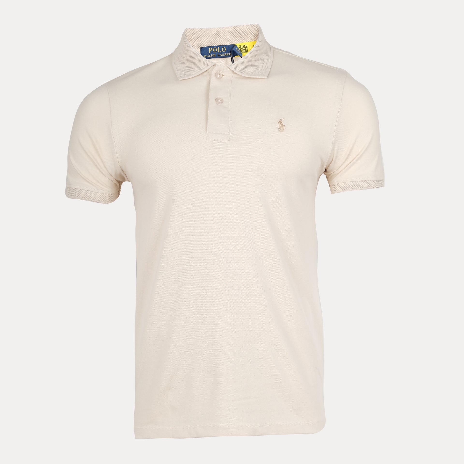 POLO RALPH LAUREN Silken Almond Tailored Fit Short Sleeve Cotton Polo Shirt