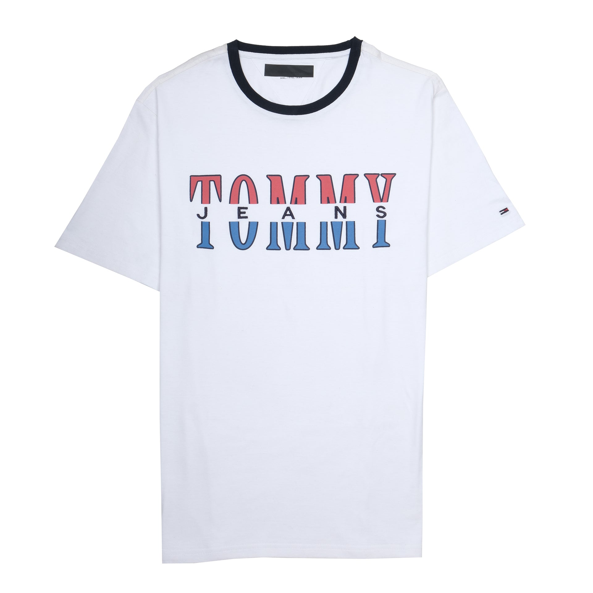 TOMMY HILFIGER Cloud White Retro Logo Oversized Tee