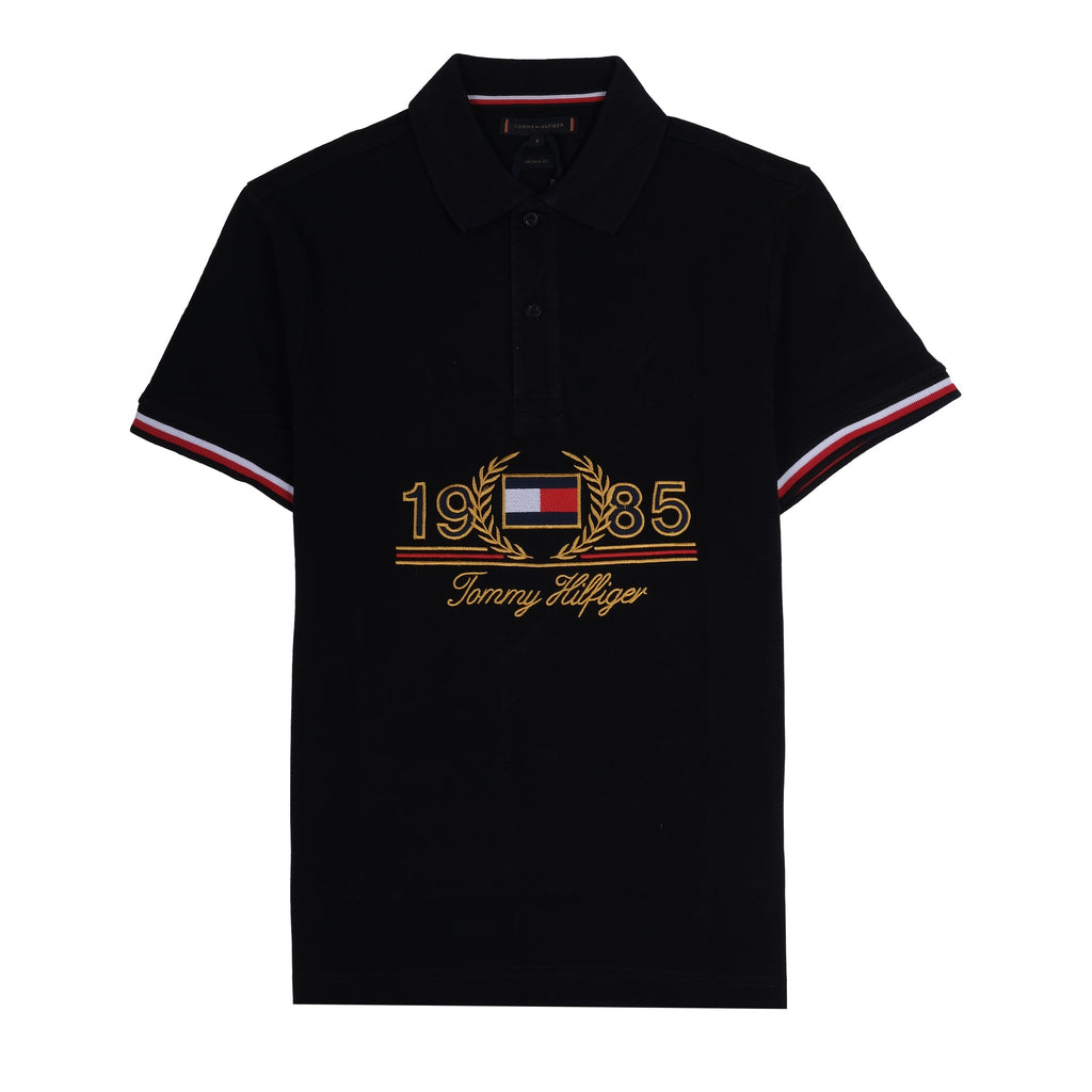 TOMMY HILFIGER Midnight Obsidian Slim Fit Organic Cotton Polo Shirt