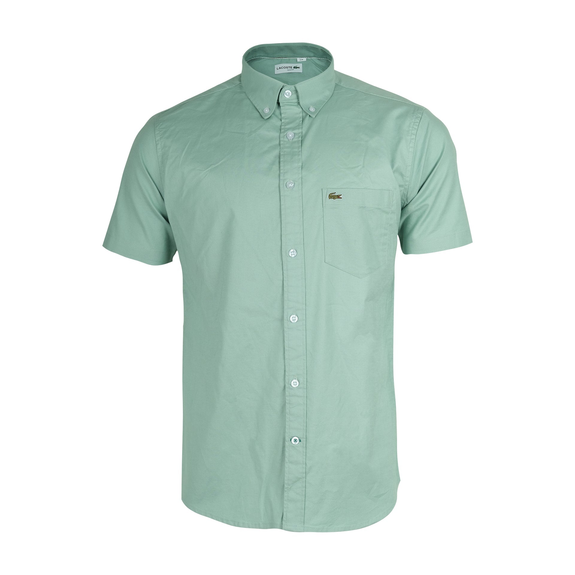 LACOSTE Serene Mint Classic Fit Short Sleeve Button-Up Shirt