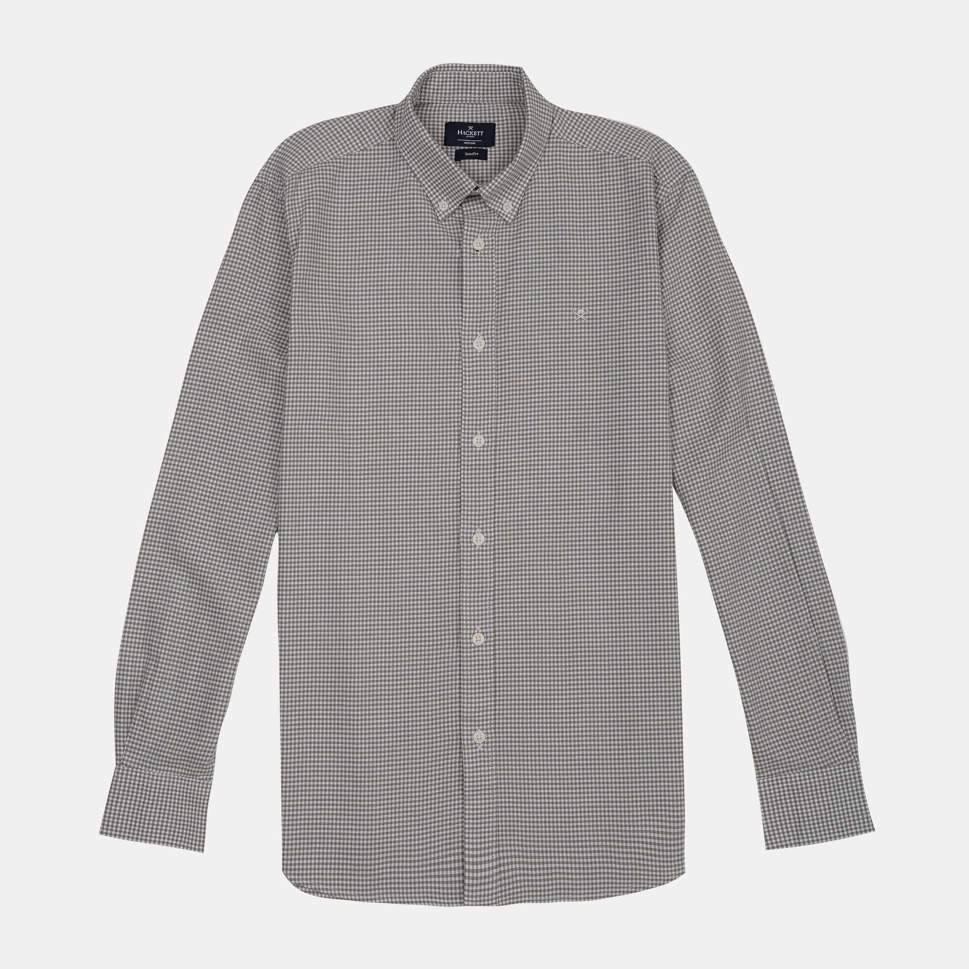 HACKETT Slate Storm Slim Fit Long Sleeve Gingham Shirt