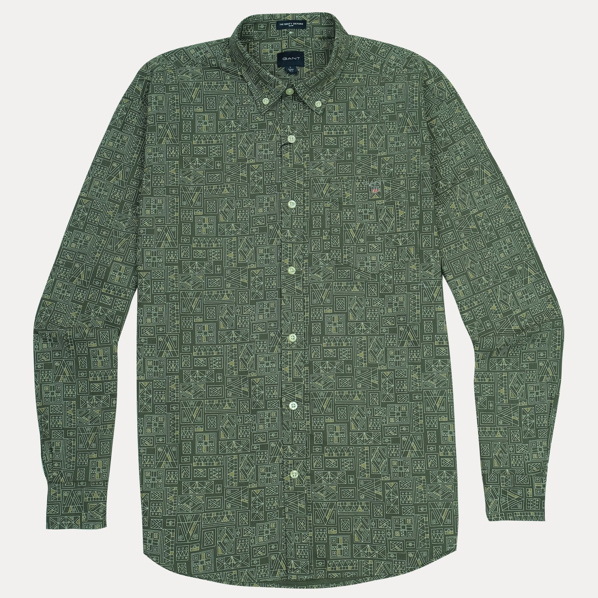 GANT Mystic Fern Tailored Fit Long Sleeve Button-Up Shirt