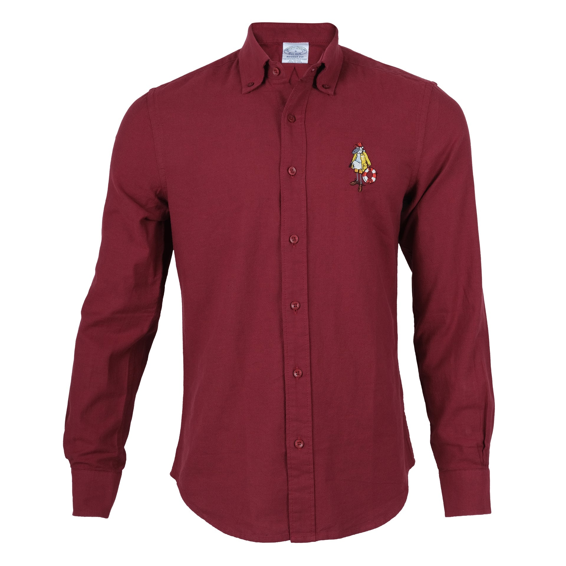 BROOKS BROTHERS Crimson Tide Classic Fit Long Sleeve Regatta Shirt