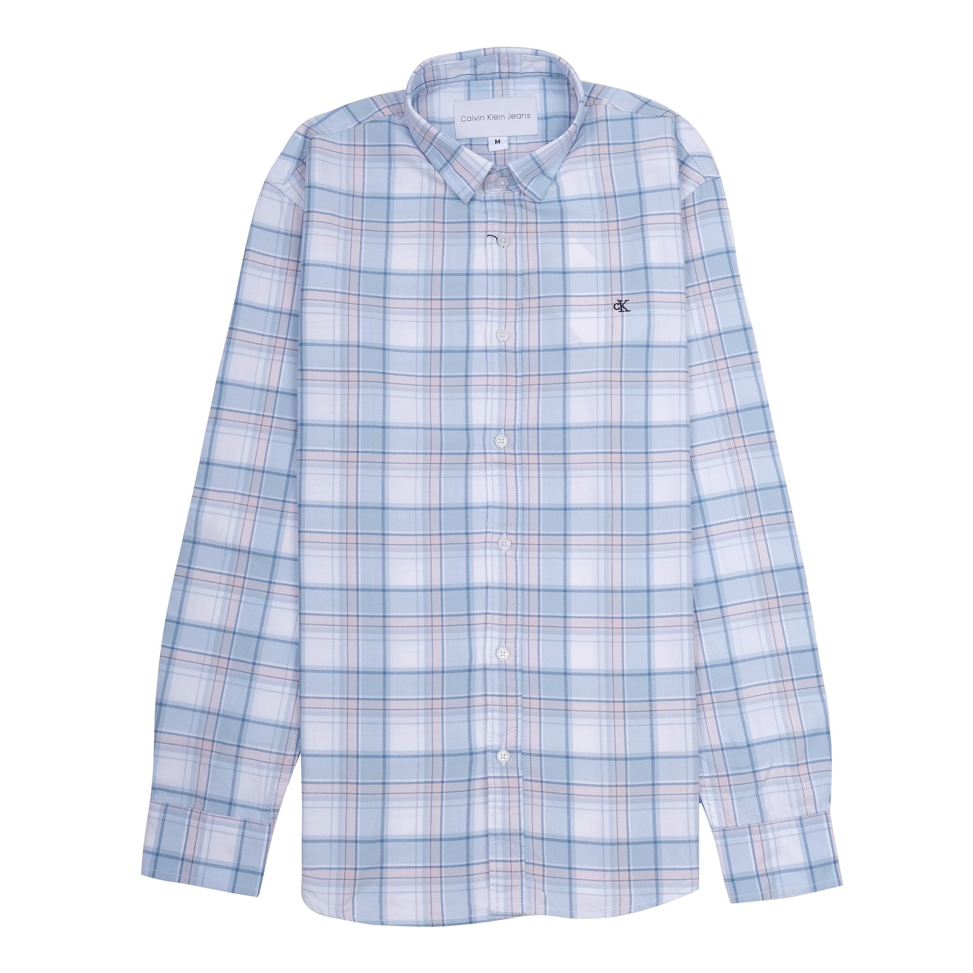CALVIN KLEIN Tranquil Aqua Tailored Fit Long Sleeve Check Shirt