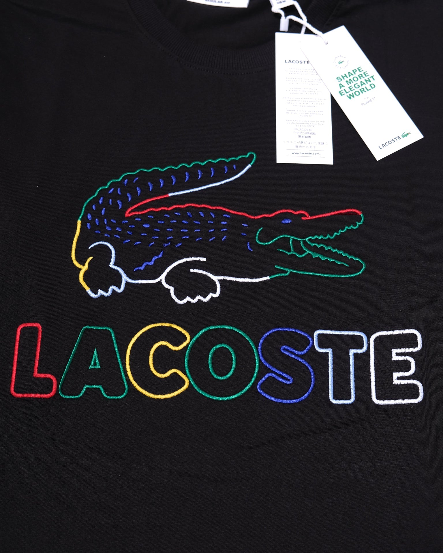 LACOSTE Midnight Noir Regular Fit Short Sleeve Logo Tee
