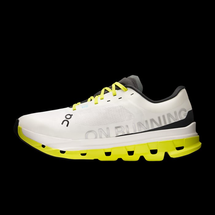 On Cloudflow Running Shoes - White/Neon Yellow